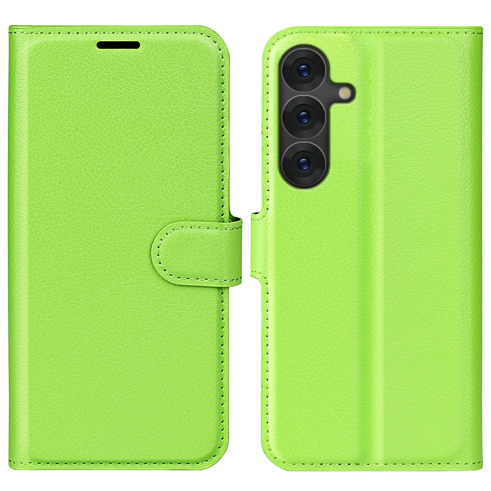  Samsung Galaxy S25 Fodral Litchi Läder Grön
