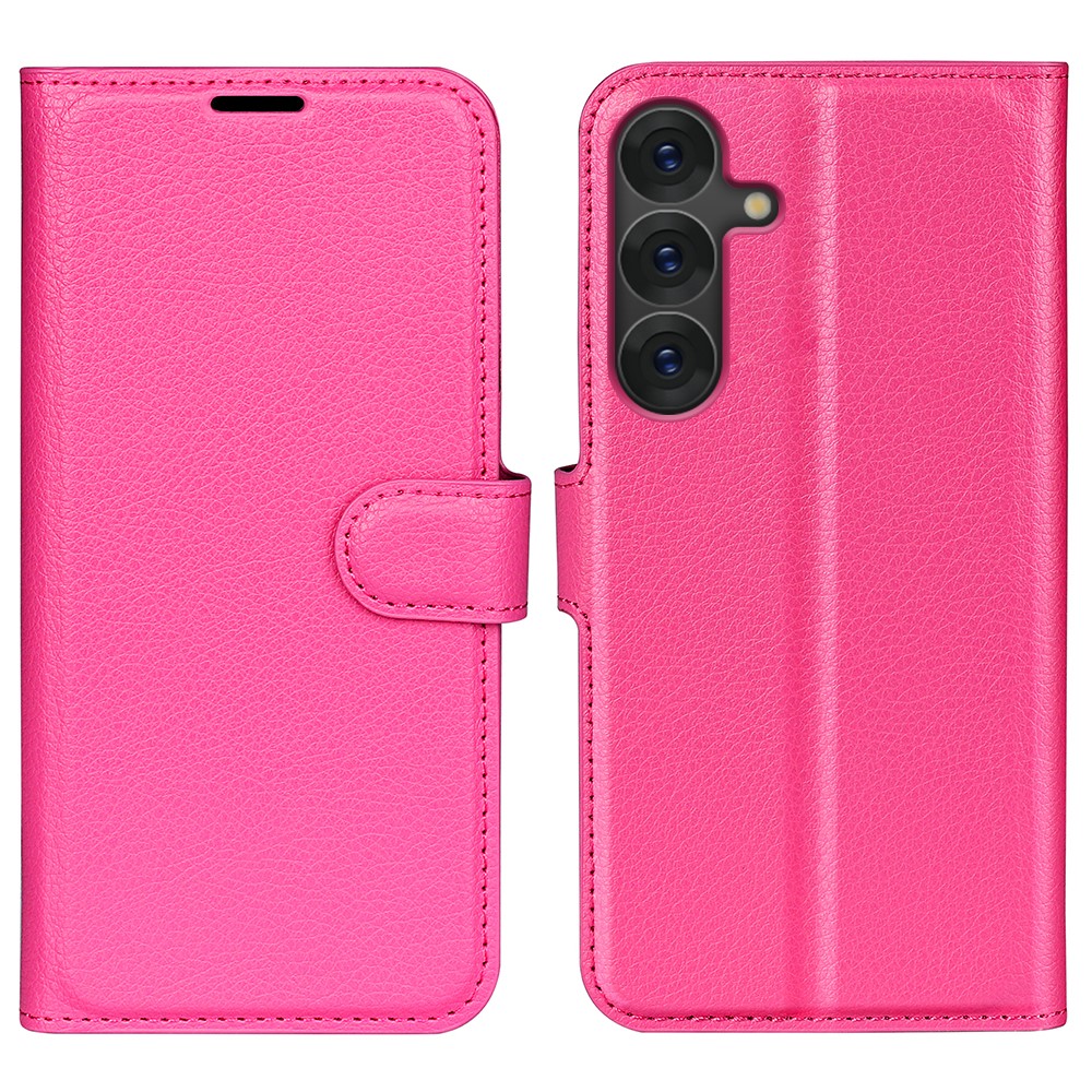  Samsung Galaxy S25 Fodral Litchi Läder Rosa