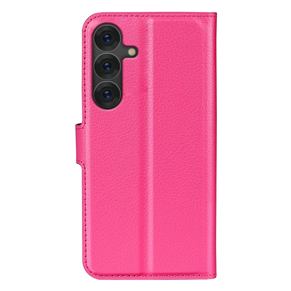  Samsung Galaxy S25 Fodral Litchi Läder Rosa