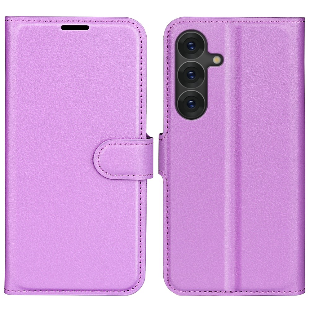  Samsung Galaxy S25 Fodral Litchi Läder Lila