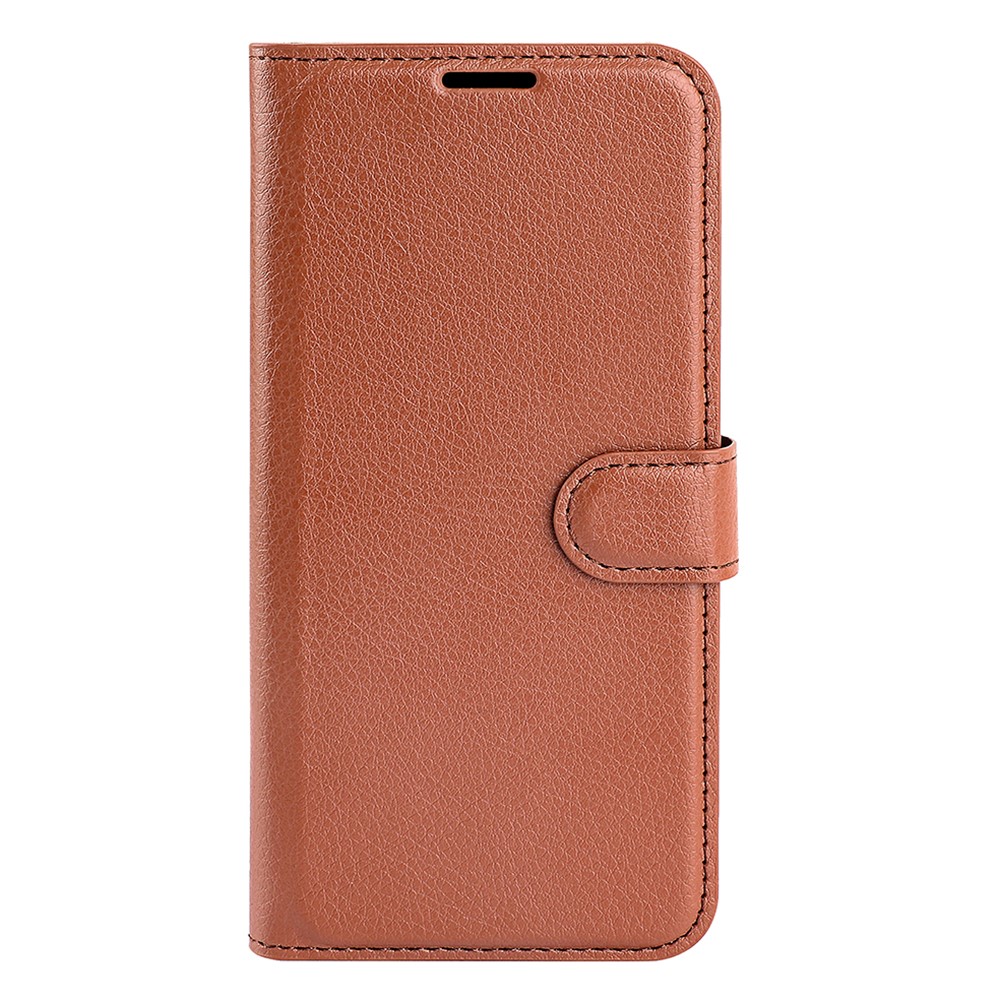  Samsung Galaxy S25 Fodral Litchi Läder Brun