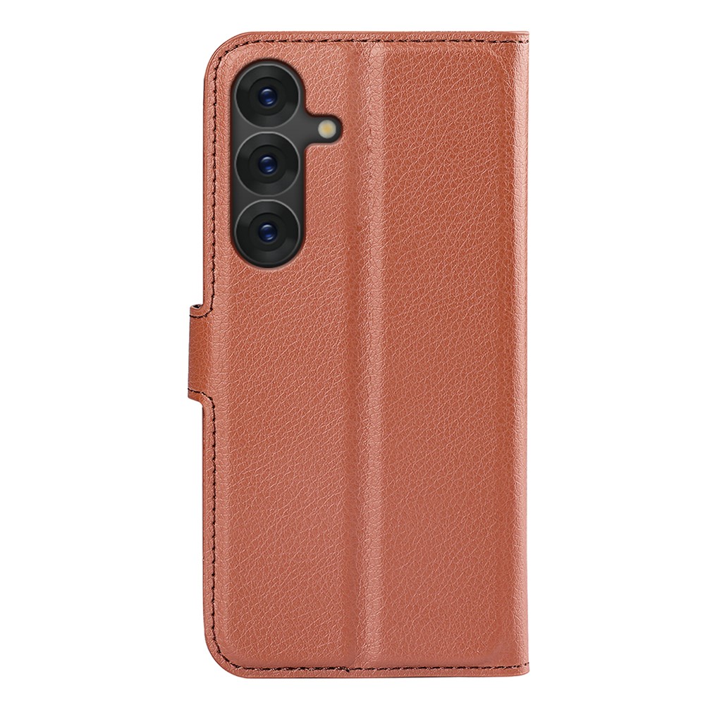  Samsung Galaxy S25 Fodral Litchi Läder Brun