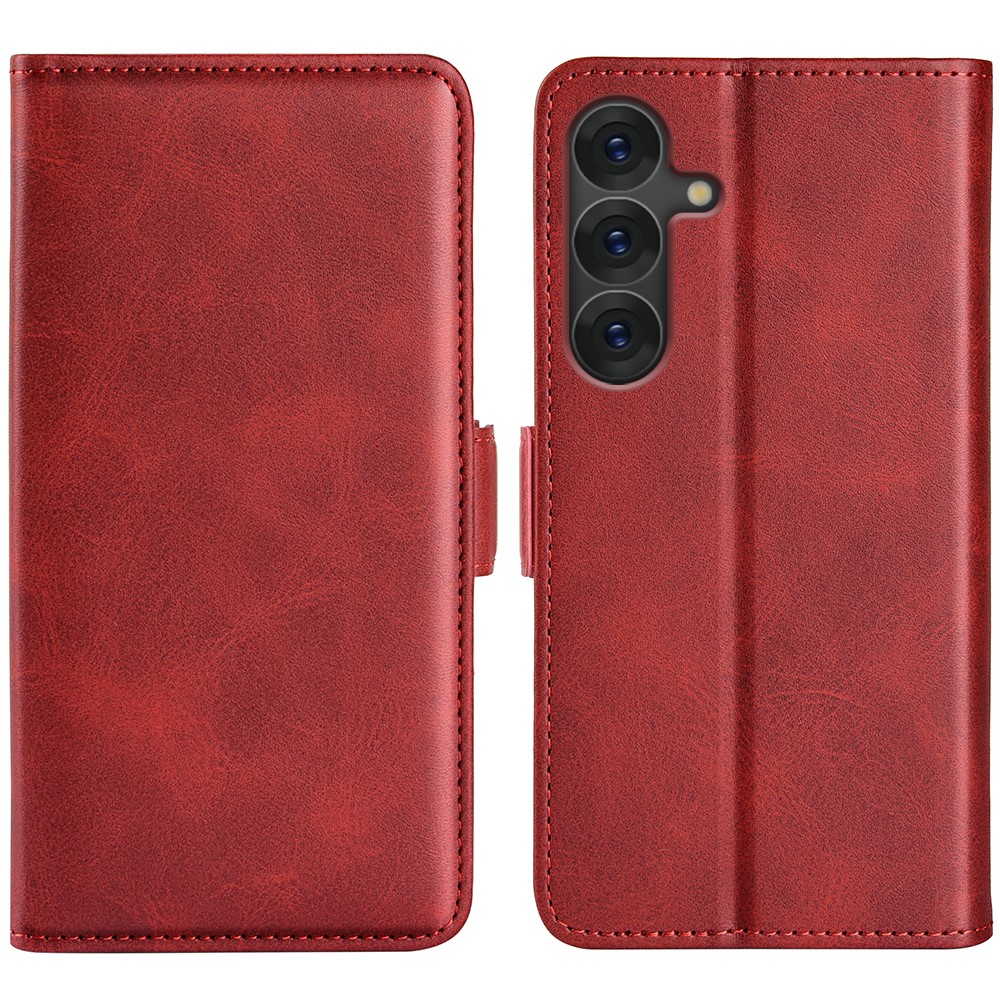 Samsung Galaxy S25 Fodral Läder Röd