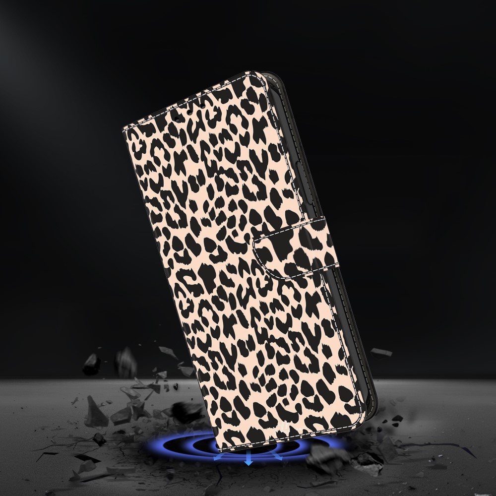  Samsung Galaxy S25 Fodral Läder Leopard Tryck
