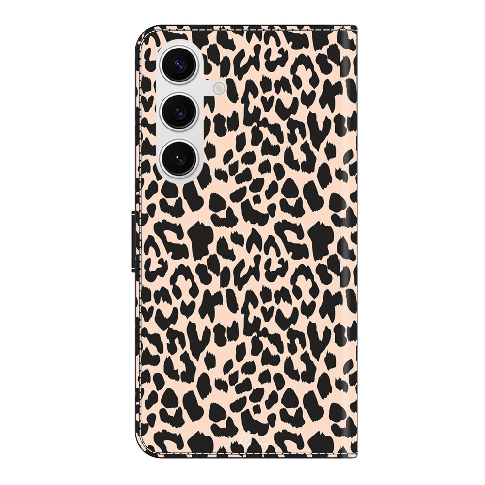  Samsung Galaxy S25 Fodral Läder Leopard Tryck