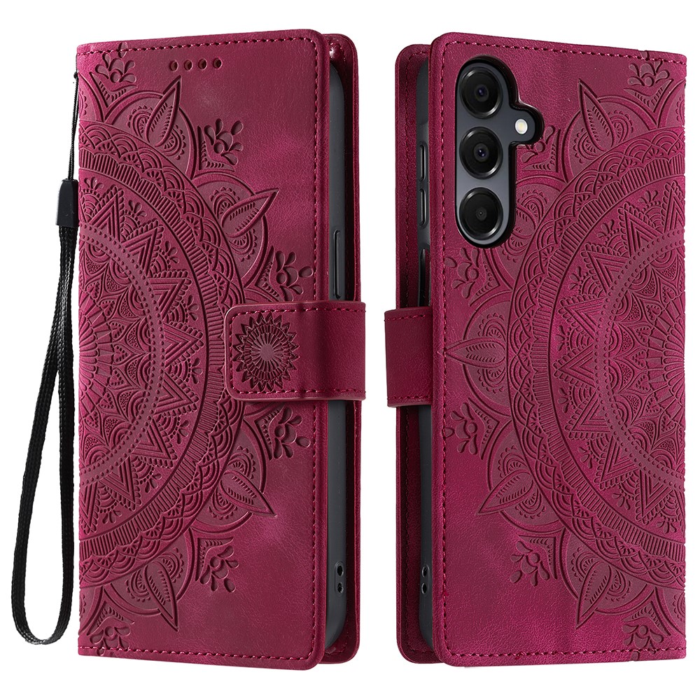  Samsung Galaxy S25 Fodral Mandala Läder Rosa
