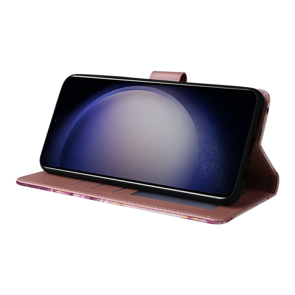  Samsung Galaxy S25 Fodral Läder Marmor Lila