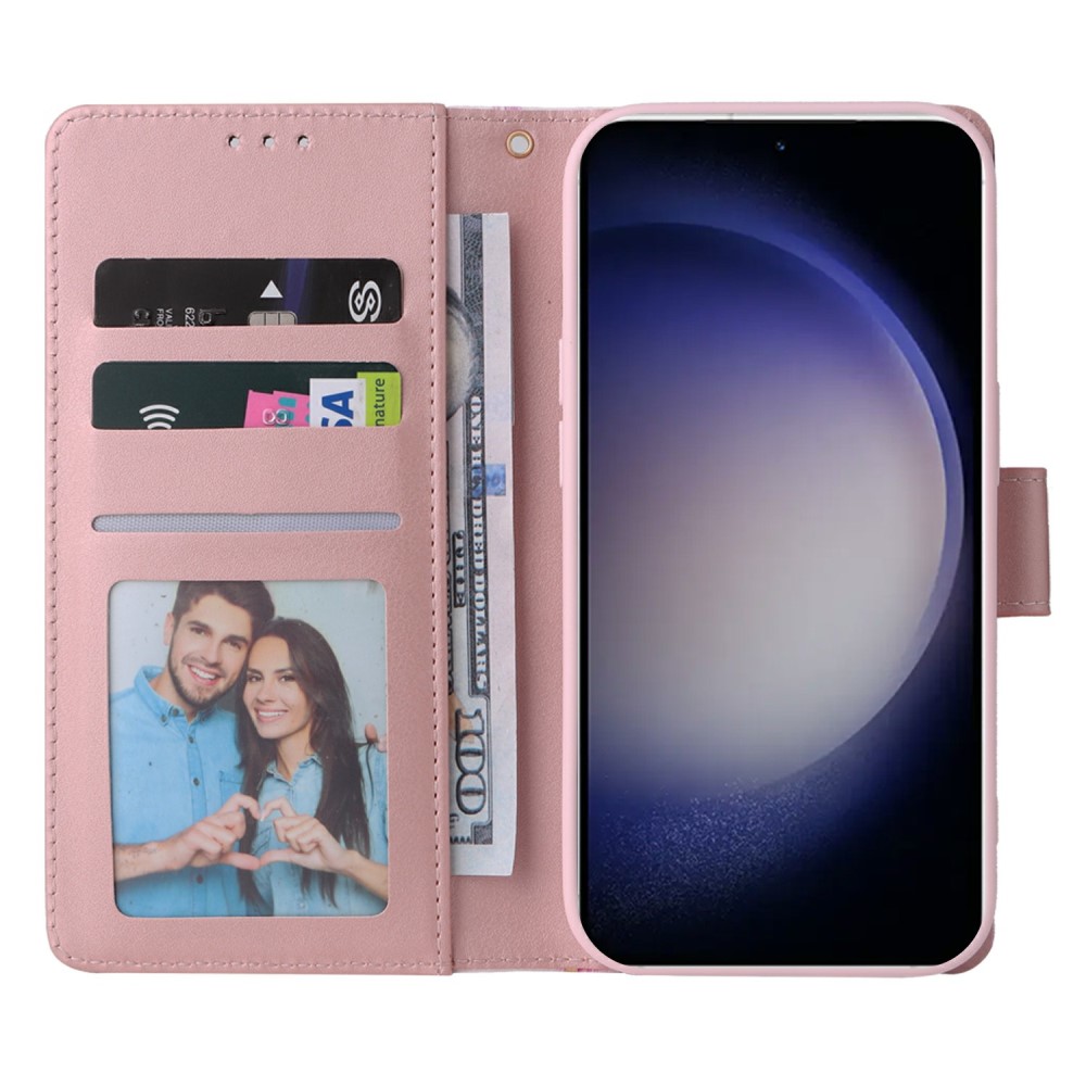  Samsung Galaxy S25 Fodral Läder Marmor Roséguld