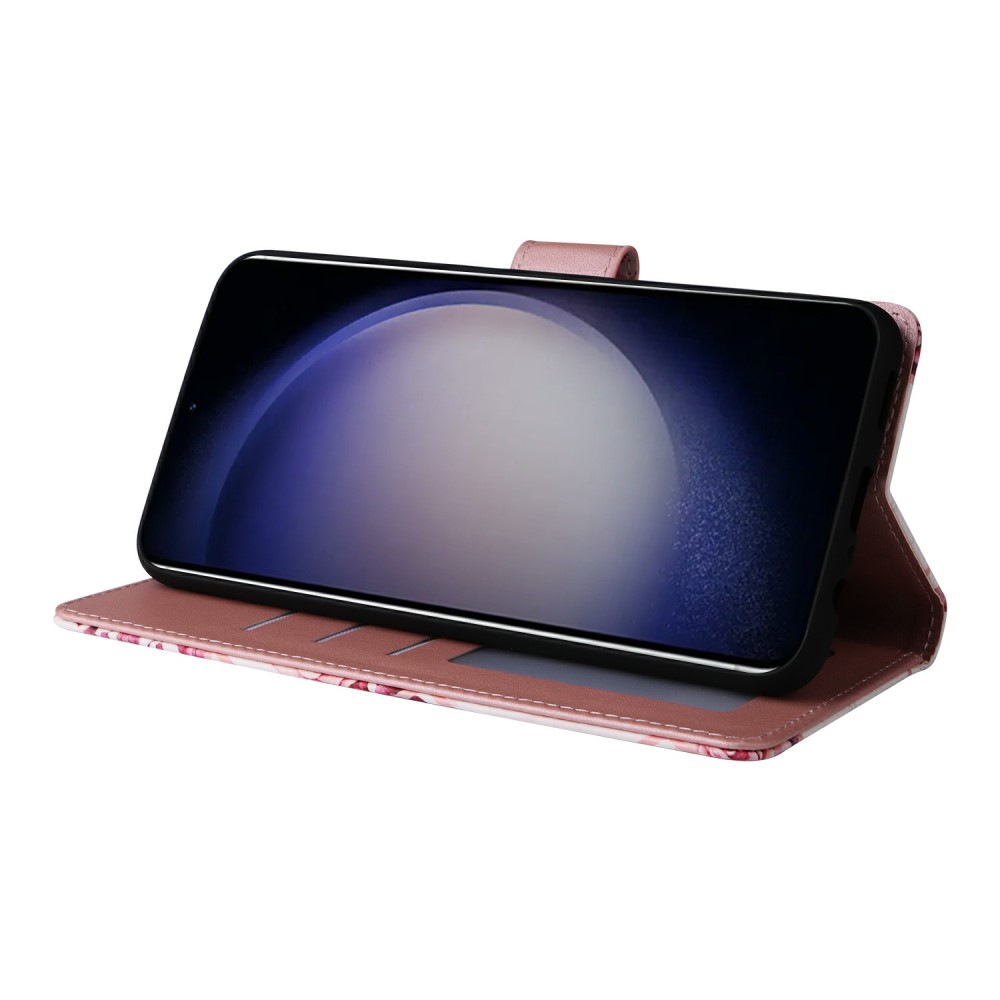  Samsung Galaxy S25 Fodral Läder Marmor Roséguld