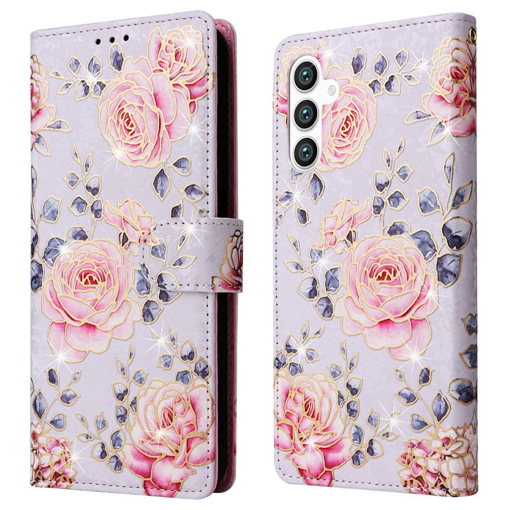  Samsung Galaxy S25 Fodral RFID Rosa Blommor