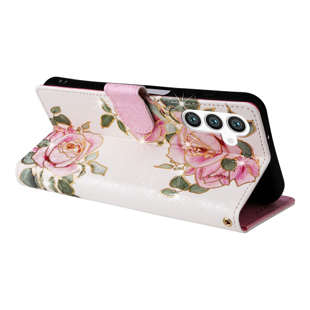  Samsung Galaxy S25 Fodral RFID Rosa Blommor