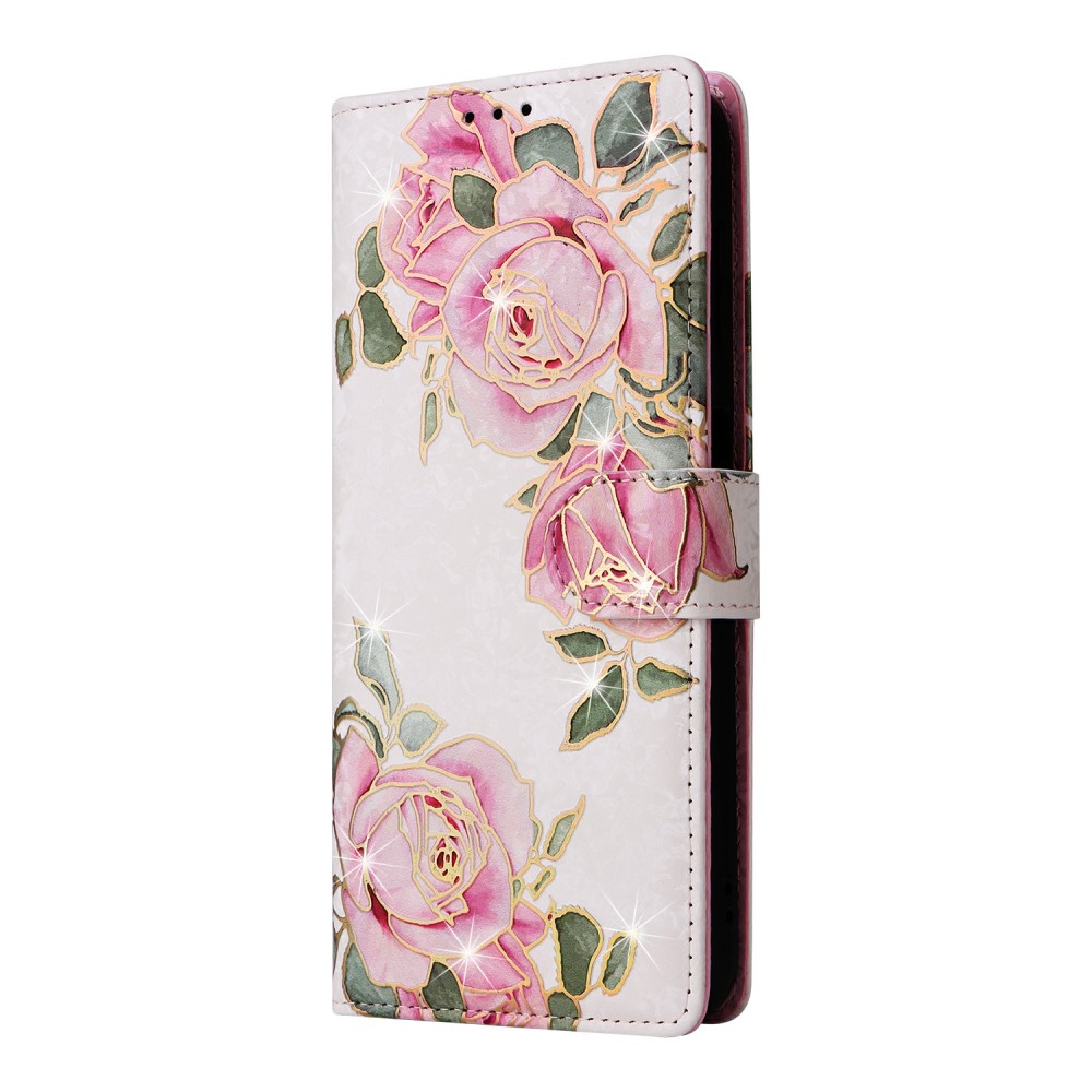  Samsung Galaxy S25 Fodral RFID Rosa Blommor
