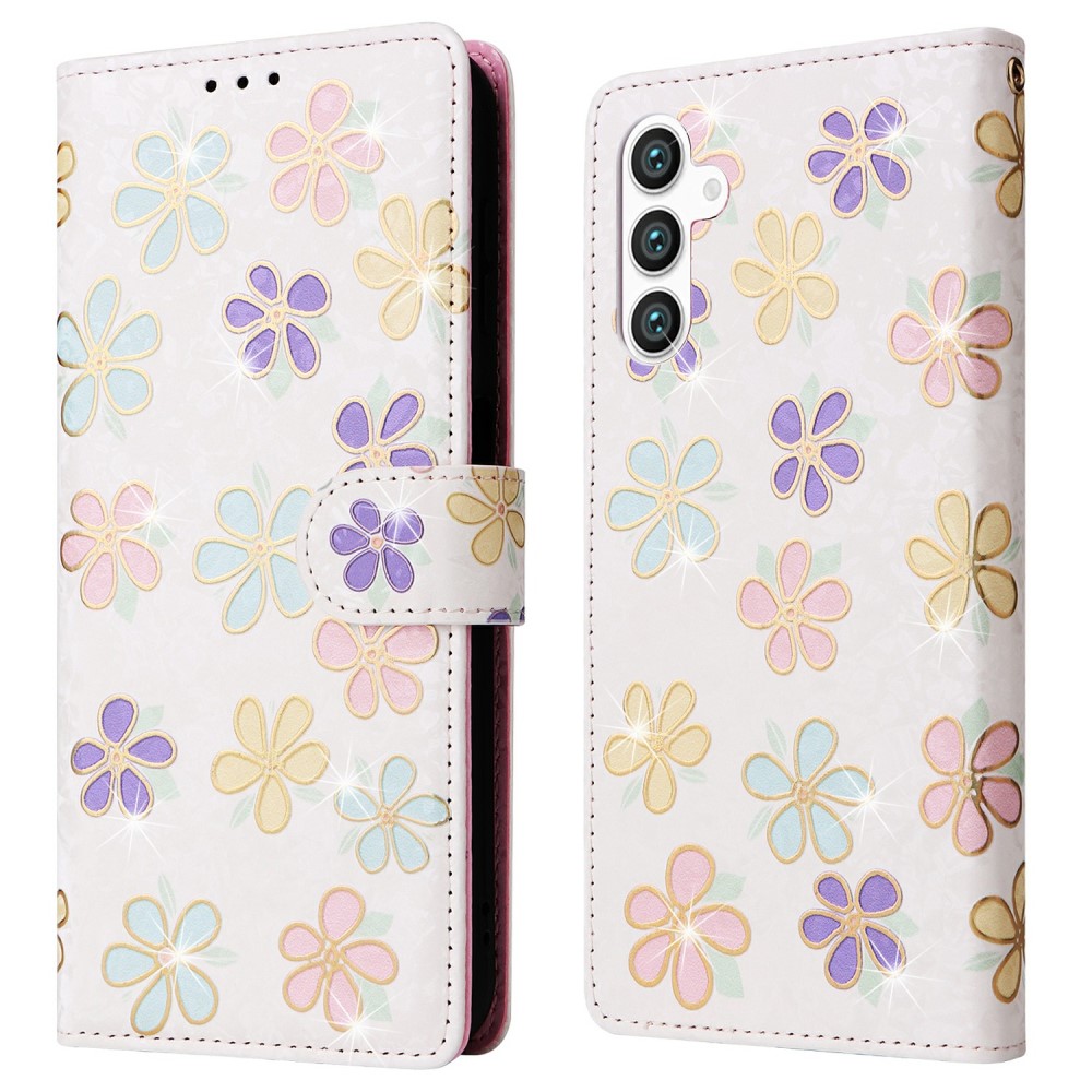  Samsung Galaxy S25 Fodral RFID Färgglada Blommor