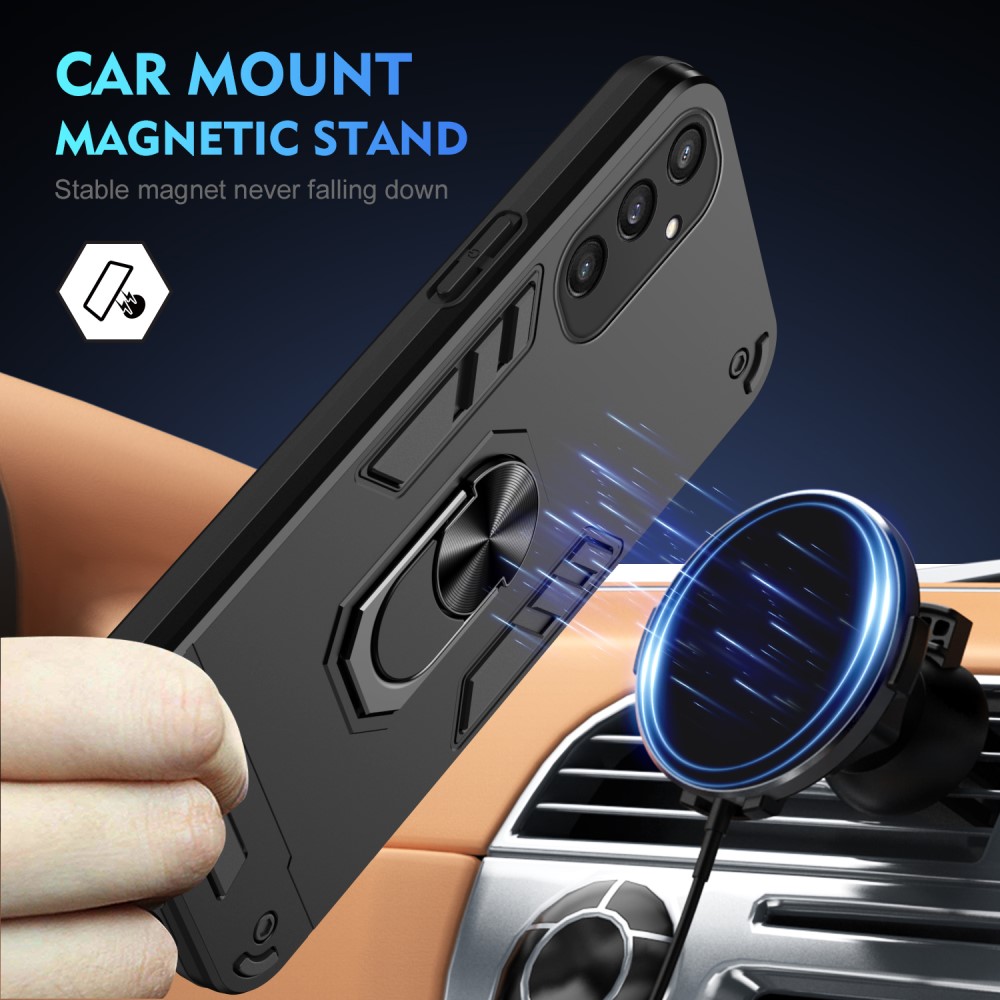  Samsung Galaxy S25 Skal Hybrid Armor Ring Svart