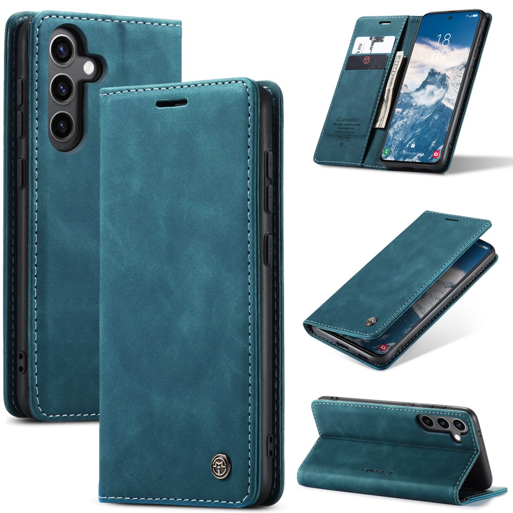 CASEME CASEME Galaxy S25 Fodral Flip Retro Läder Blå