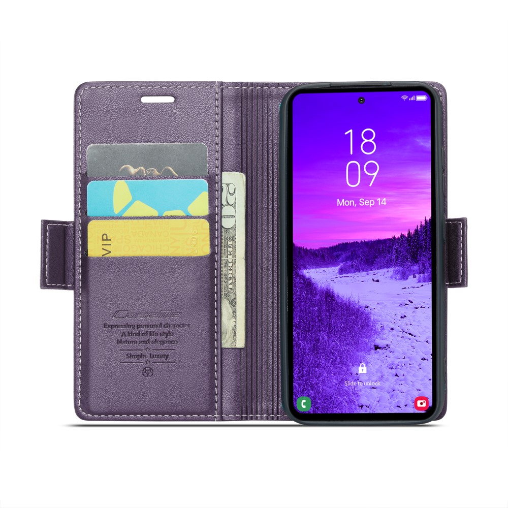 CASEME CASEME Samsung Galaxy S25 Fodral RFID Läder Lila