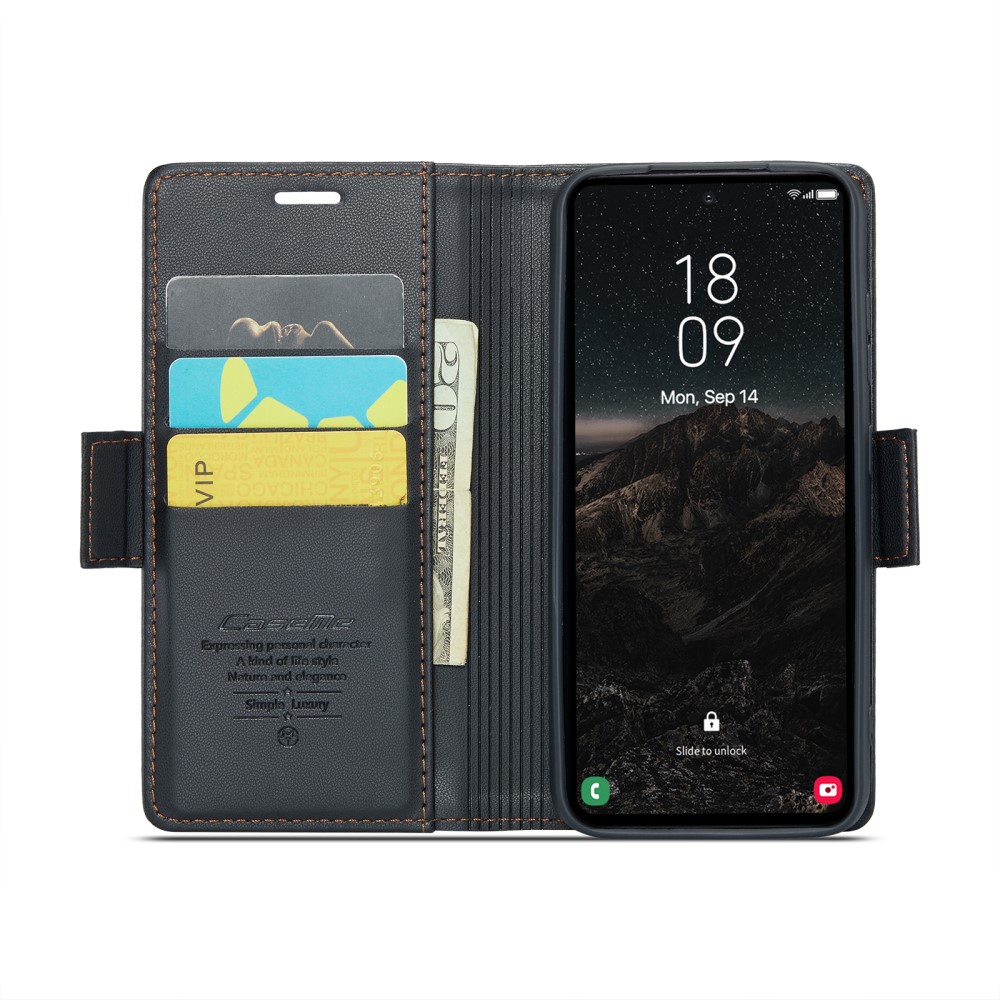 CASEME CASEME Samsung Galaxy S25 Fodral RFID Läder Svart