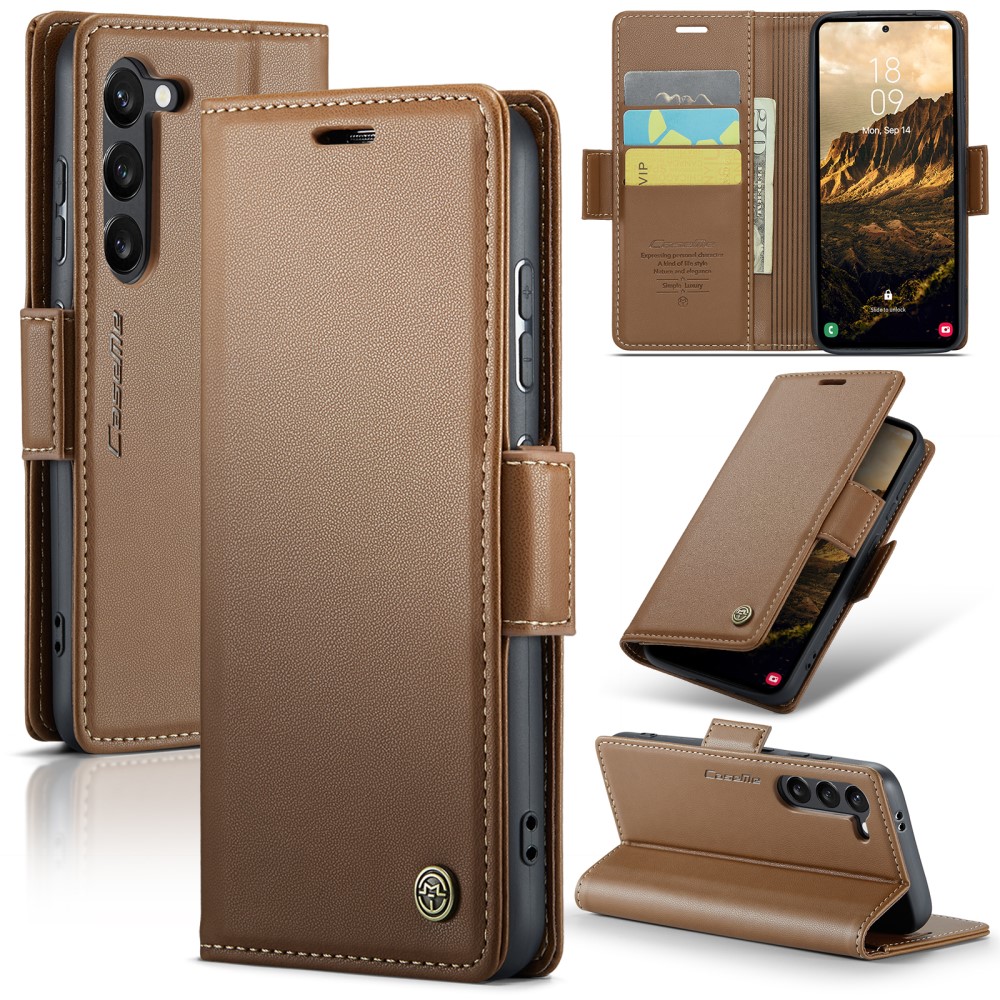 CASEME CASEME Samsung Galaxy S25 Fodral RFID Läder Brun