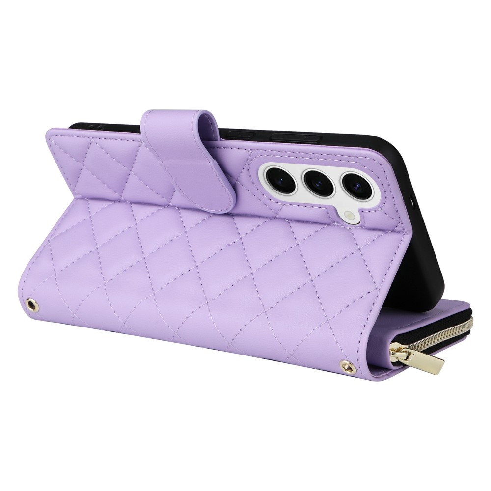  Samsung Galaxy S25 Fodral Rhombus Läder Lila
