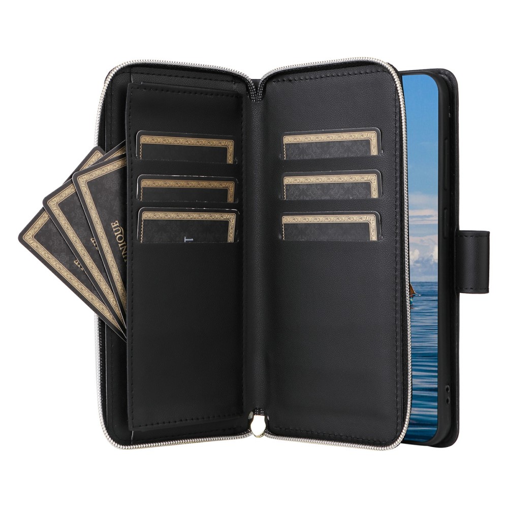  Samsung Galaxy S25 Fodral Rhombus Läder Svart