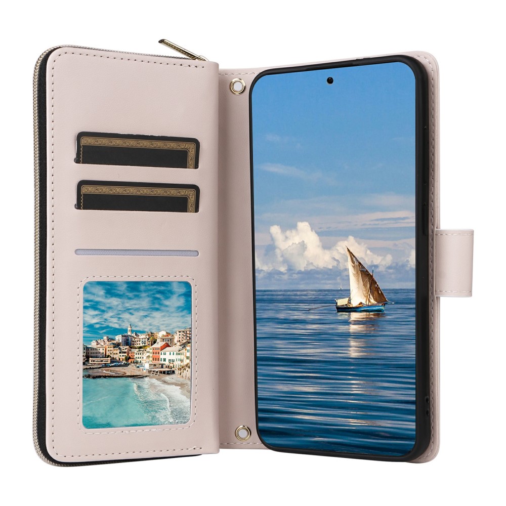  Samsung Galaxy S25 Fodral Rhombus Läder Beige