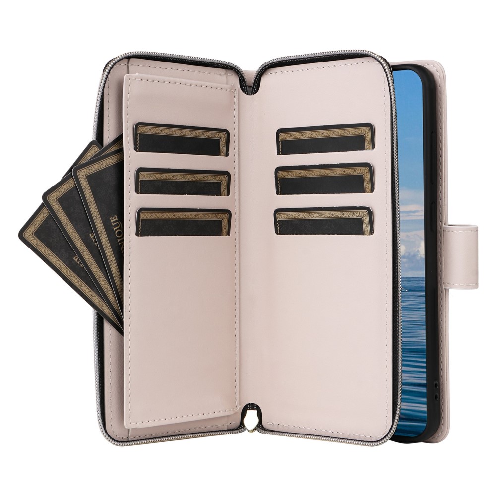  Samsung Galaxy S25 Fodral Rhombus Läder Beige