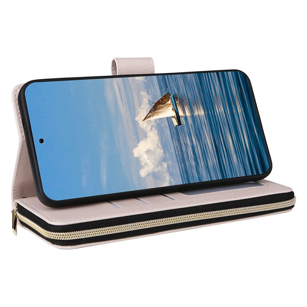  Samsung Galaxy S25 Fodral Rhombus Läder Beige
