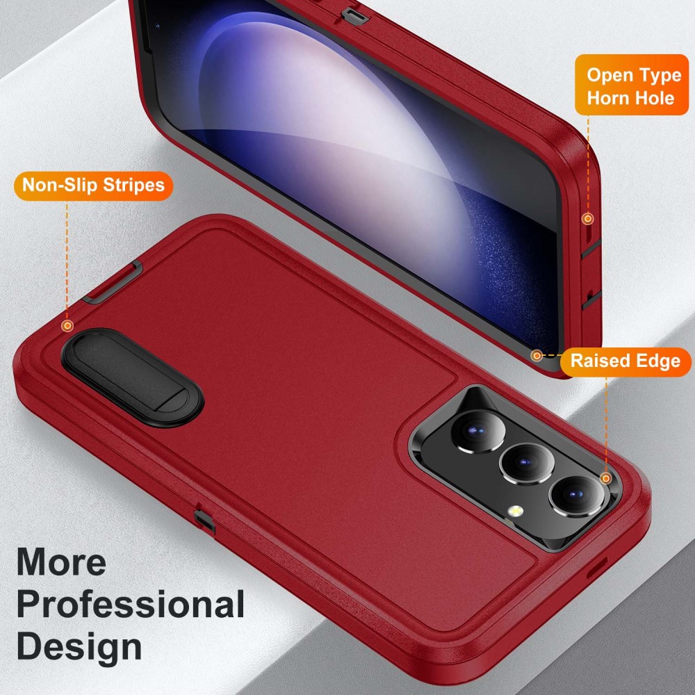  Samsung Galaxy S25 Skal Extreme Hybrid Kickstand Röd