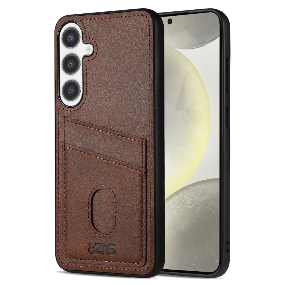 AZNS AZNS Samsung Galaxy S25 Skal Med Kortfack Läder Brun