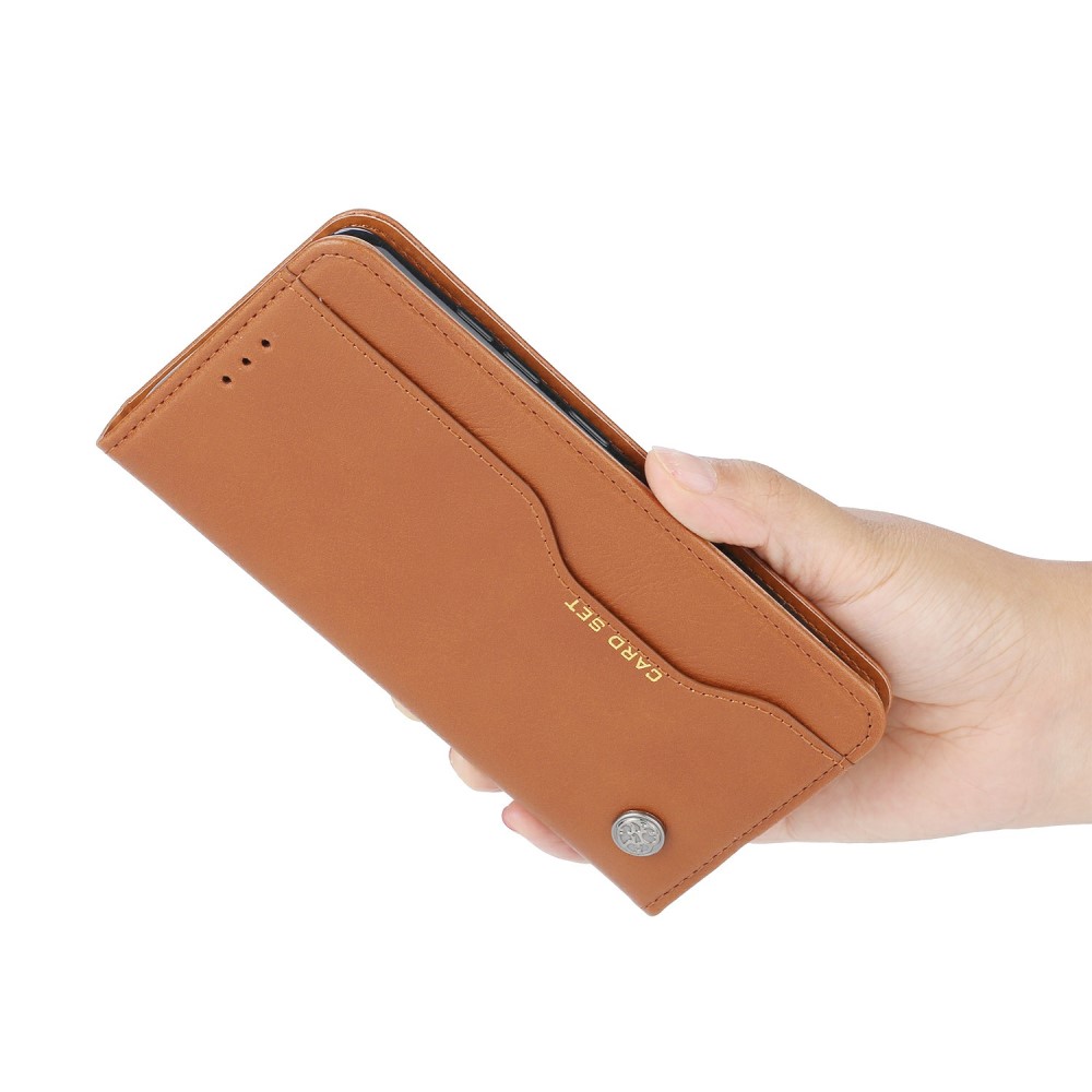  Samsung Galaxy S25 Fodral Flip Läder Med Kortficka Röd