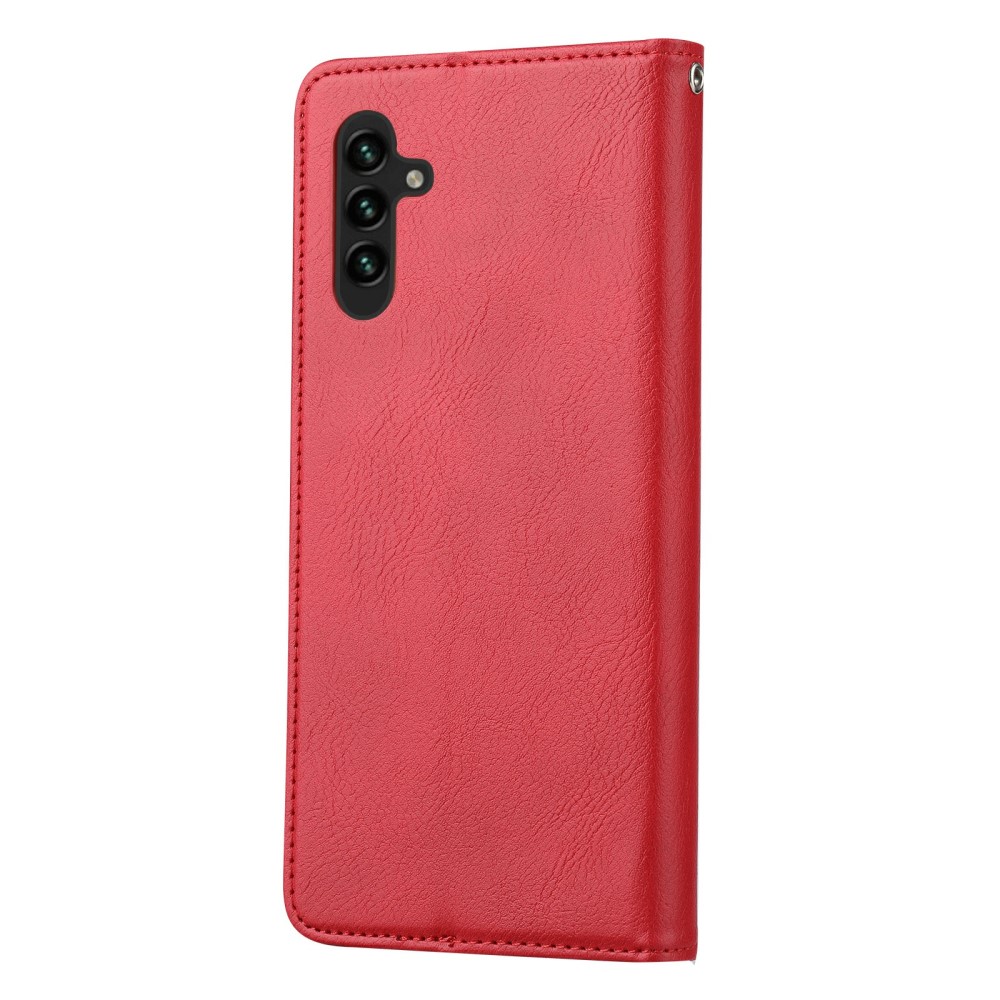  Samsung Galaxy S25 Fodral Flip Läder Med Kortficka Röd