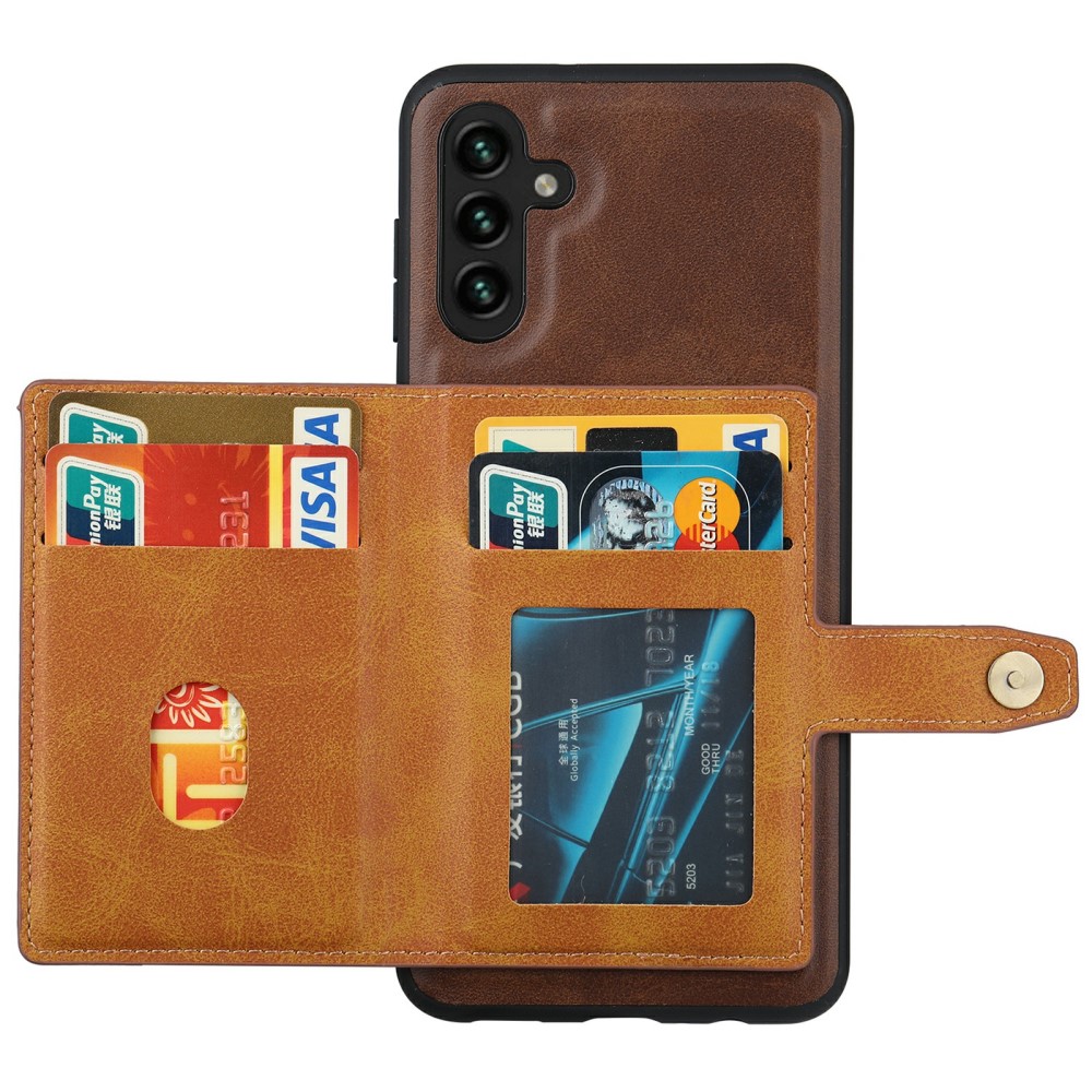  Samsung Galaxy S25 Läder Skal Med Kortfack Svart