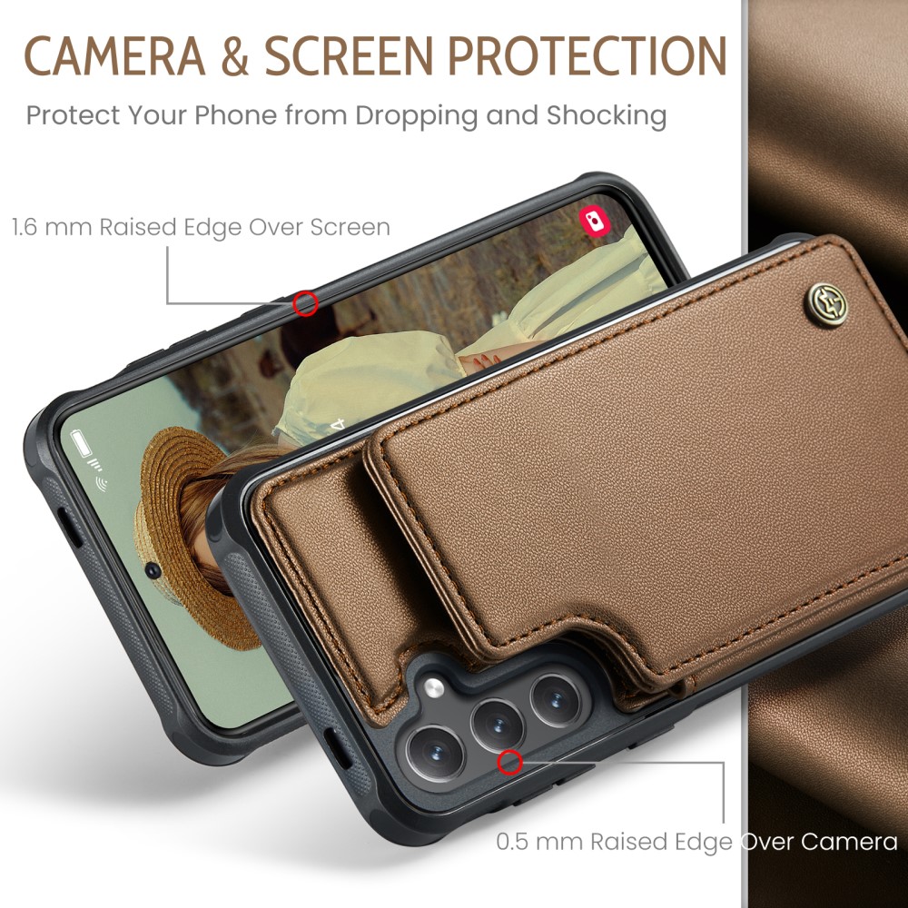 CASEME CASEME Samsung Galaxy S25 Skal RFID Kickstand Brun