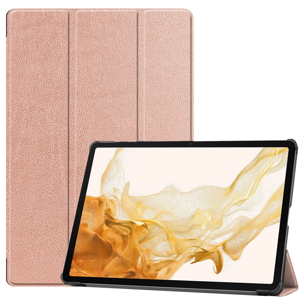  Galaxy Tab S10 Plus/S9 Plus/S9 FE Plus Fodral Tri-Fold Roséguld