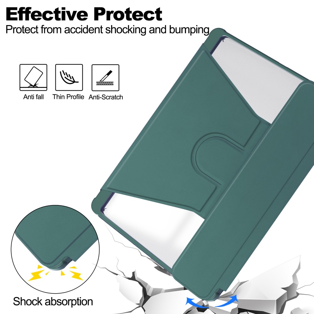  Samsung Galaxy Tab S10 Plus Fodral 360° Rotation Grön