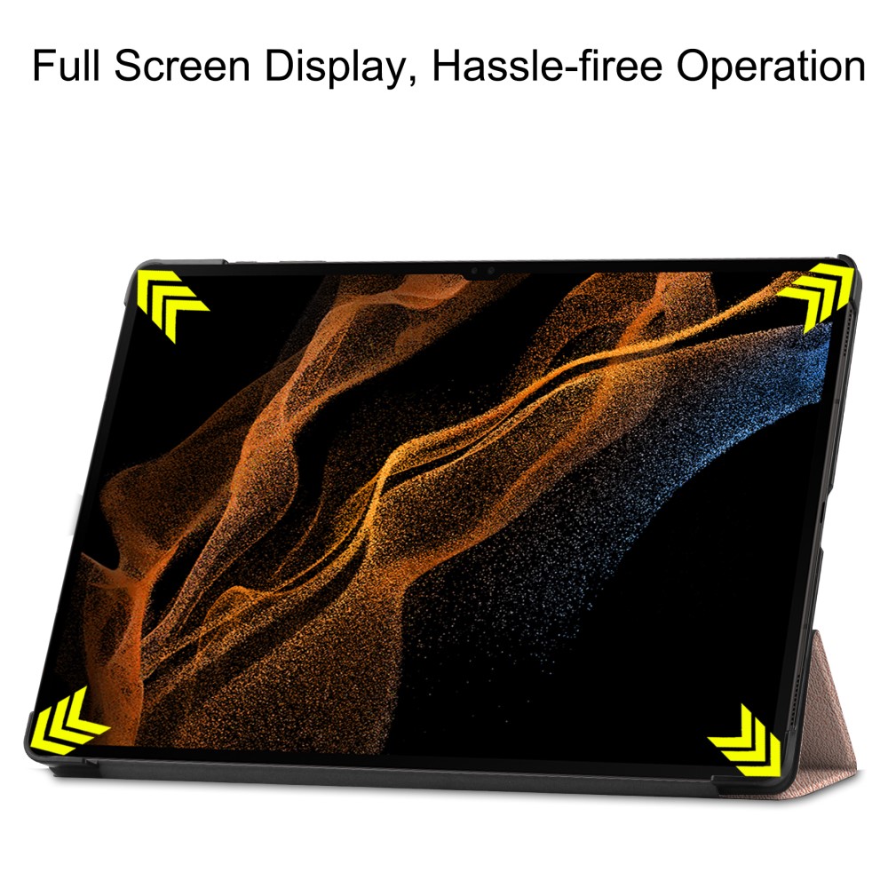  Galaxy Tab S10 Ultra/S9 Ultra/S8 Ultra Fodral Tri-Fold Roséguld