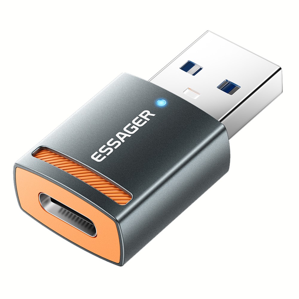 ESSAGER ESSAGER USB-A 3.0 Till USB-C Adapter Grå