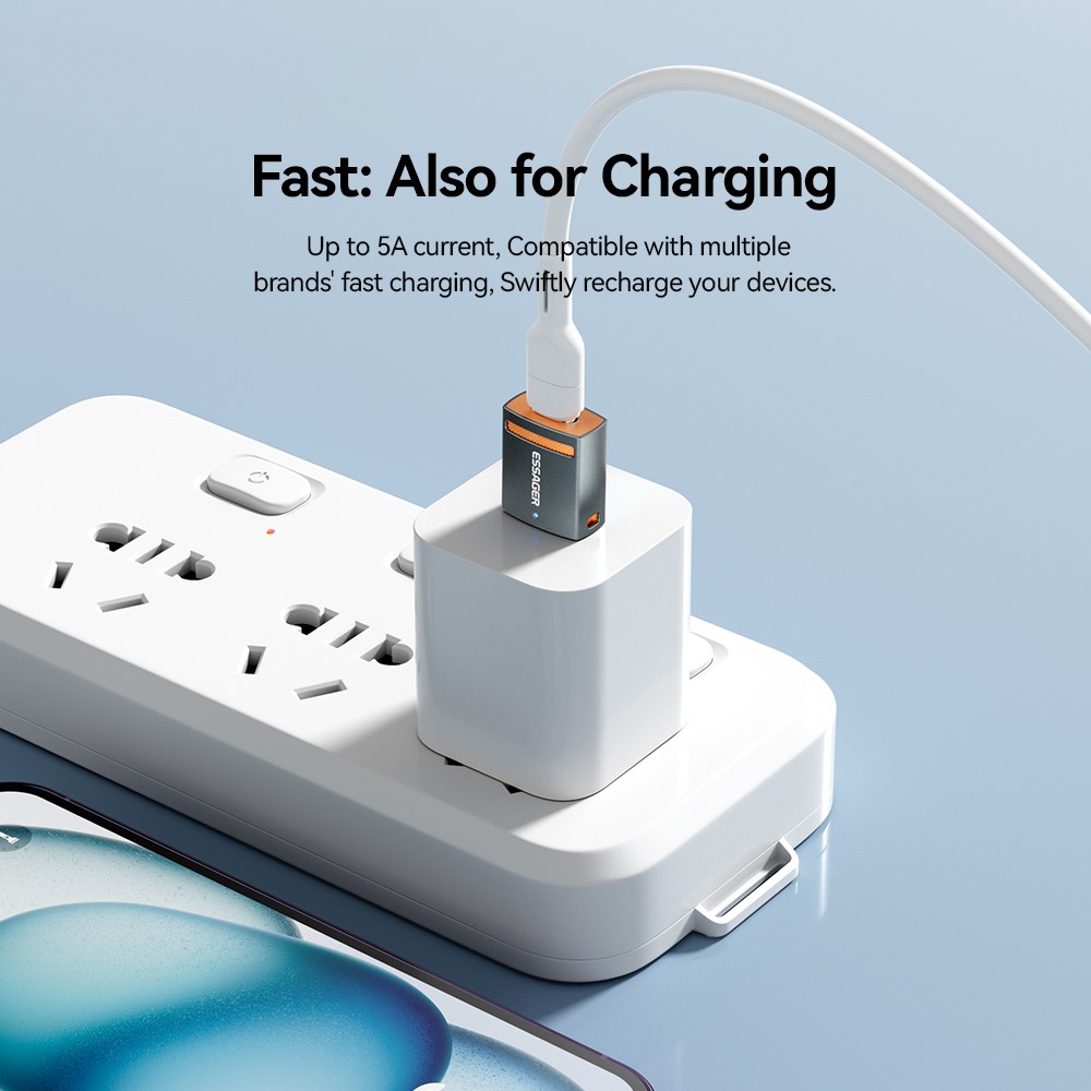 ESSAGER ESSAGER USB-A 3.0 Till USB-C Adapter Grå