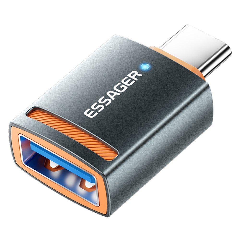 ESSAGER ESSAGER USB-C Till USB-A Adapter Grå