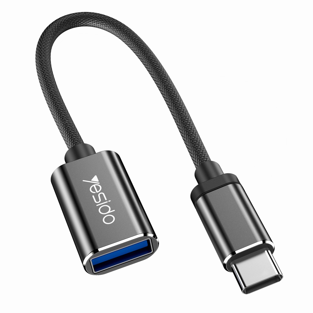 YESIDO YESIDO USB-C Hane - USB-A Hona Adapter Kabel Svart