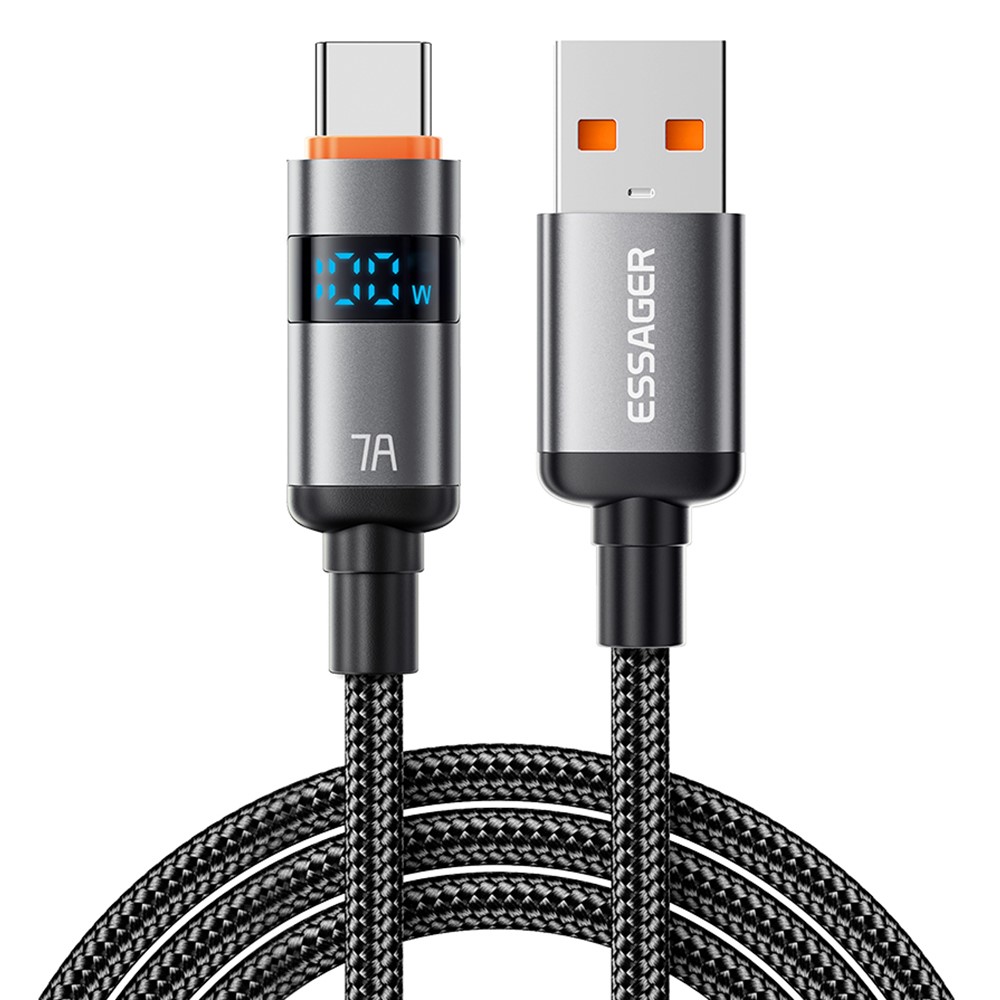 ESSAGER ESSAGER 1 m 100W 7A USB-C Laddningskabel Svart