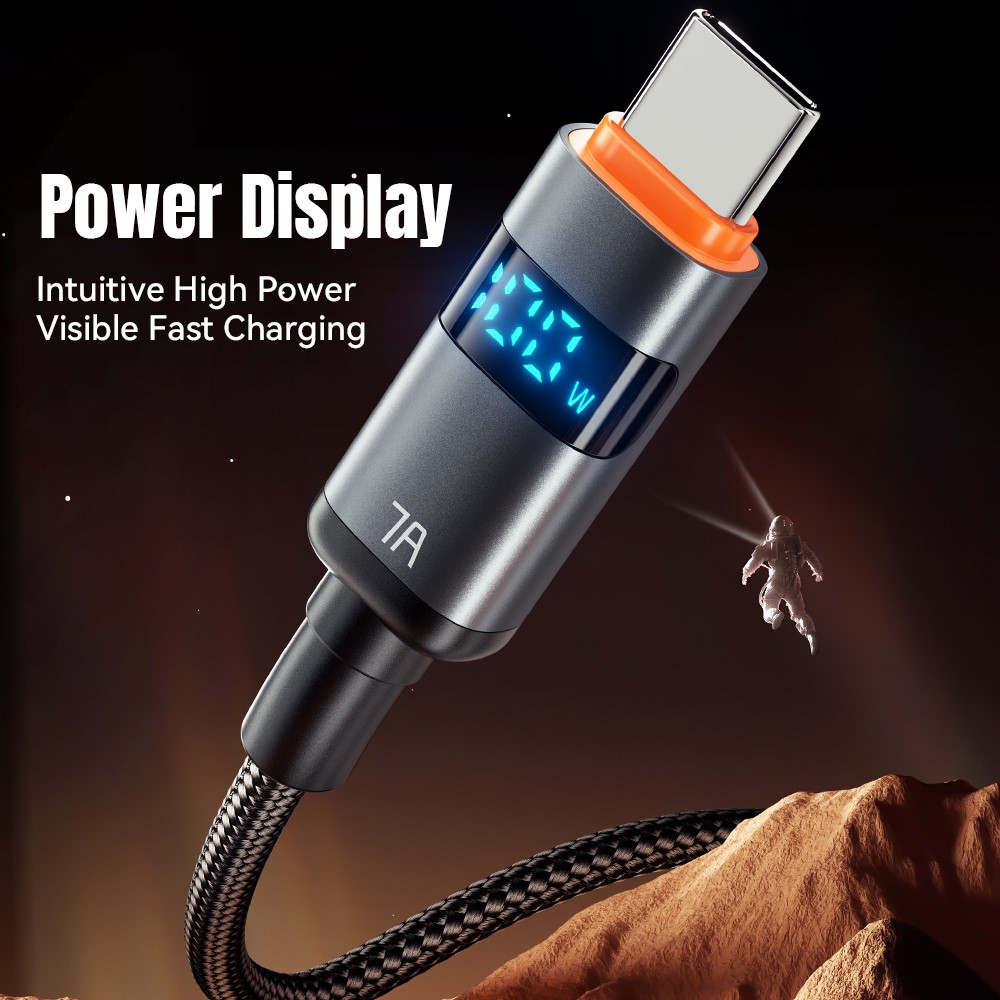 ESSAGER ESSAGER 1 m 100W 7A USB-C Laddningskabel Svart