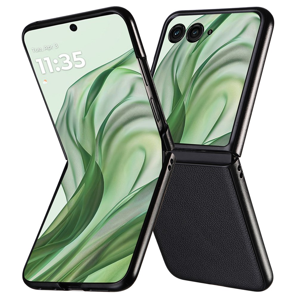  Motorola Razr 50 Ultra 5G Skal Litchi Textur Svart