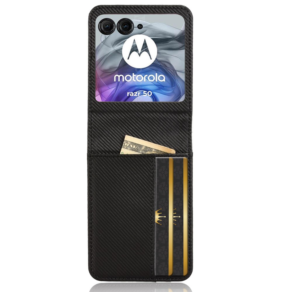 Motorola Razr 60 / 50 5G Skal Med Kortfack Läder Svart