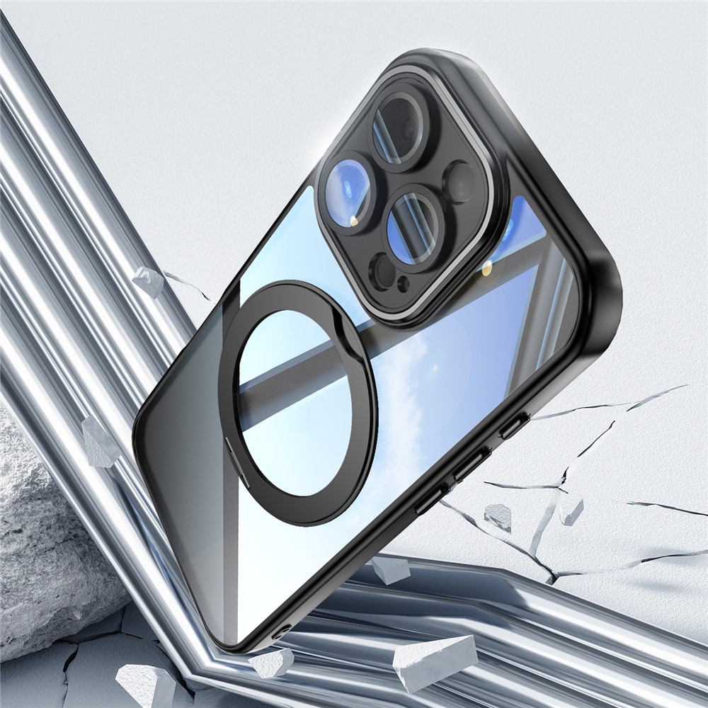  iPhone 16 Pro Max Skal MagSafe Kickstand Transparent/Svart