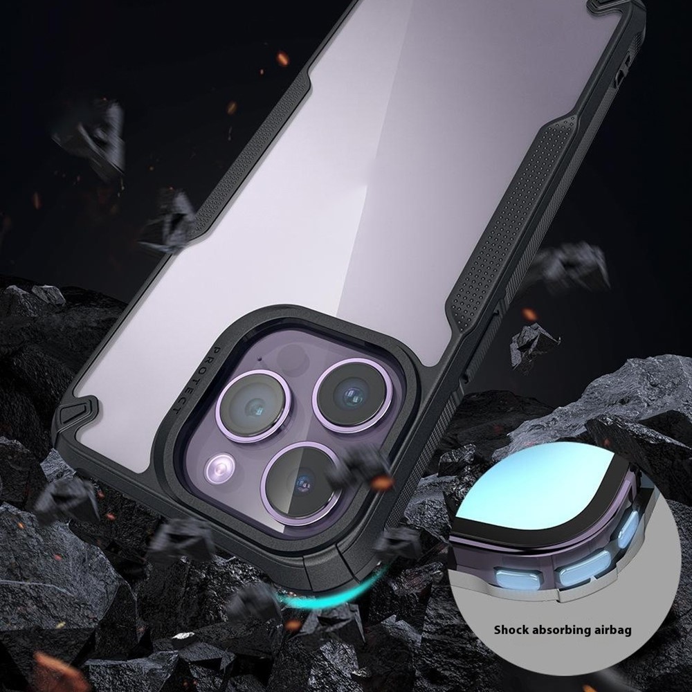  iPhone 16 Pro Skal Hybrid Transparent / Svart