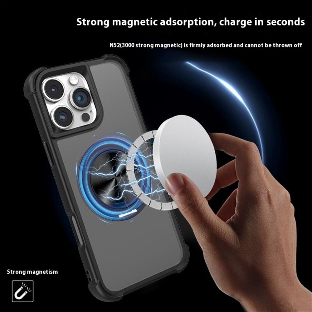  iPhone 16 Pro Max Skal MagSafe Kickstand Hybrid Svart