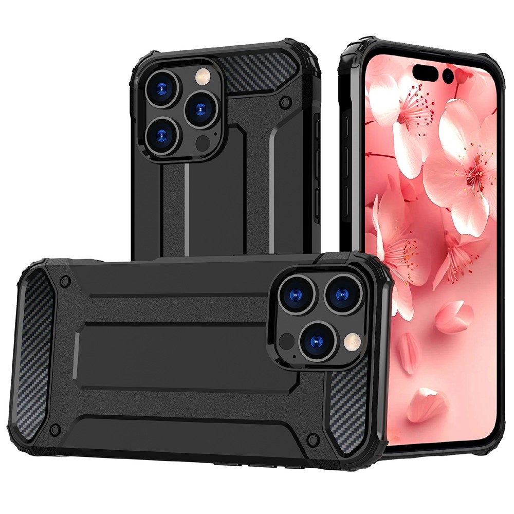  iPhone 16 Pro Skal Shockproof Armor Hybrid Svart