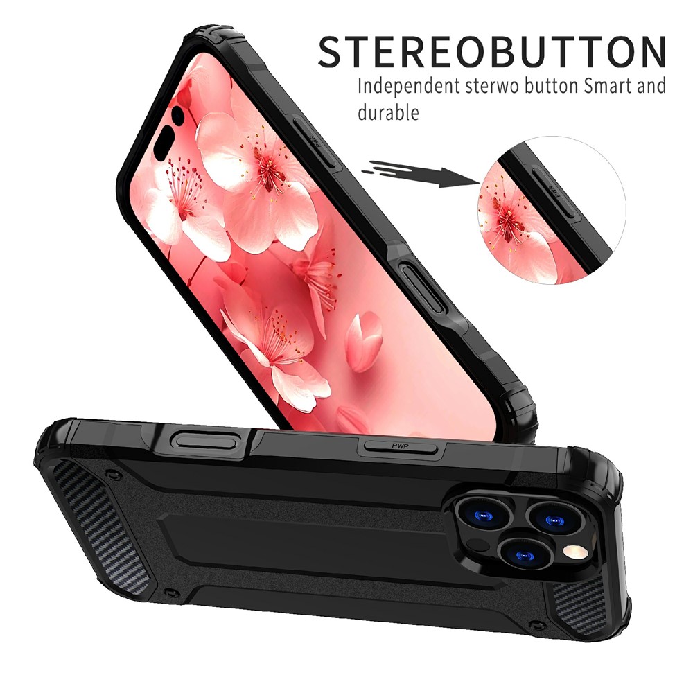  iPhone 16 Pro Skal Shockproof Armor Hybrid Svart
