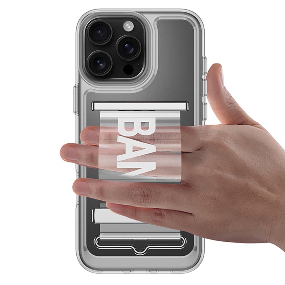 GKK GKK iPhone 16 Pro Skal Med Strap Transparent / Silver
